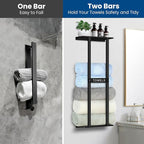 Bathroom Towel Storage Rack, Wall Mounted Bathroom Towel Rack, 30 inch Heavy Duty 6 Large Towels, Wall Mounted Towel Rack for Rolled Towels, Black