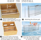 3 Pack Adjustable Drawer Dividers for Clothes,6" High Expandable From 12-20" Clear Drawer Organizers, PC Plastic Separators for Dresser/Bedroom/Bathroom/Kitchen/Office Storage