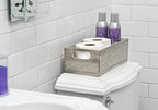 Creative Scents Dublin Silver Bathroom Decor Box Toilet Paper Holder Storage Basket - Decorative Toilet Tank Topper Bathroom Storage Organizer - Bathroom Sink Organizer Countertop Container