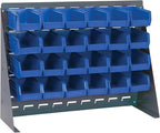 Quantum Storage Systems QBR-2721-220-24BL Ultra Bin Complete Bench Rack Package with 24 Ultra Bins, 27" x 8" x 21" , Blue