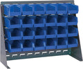 Quantum Storage Systems QBR-2721-210-24BL Ultra Bin Complete Bench Rack Package with 24 Ultra Bins, 27" x 8" x 21" , Blue