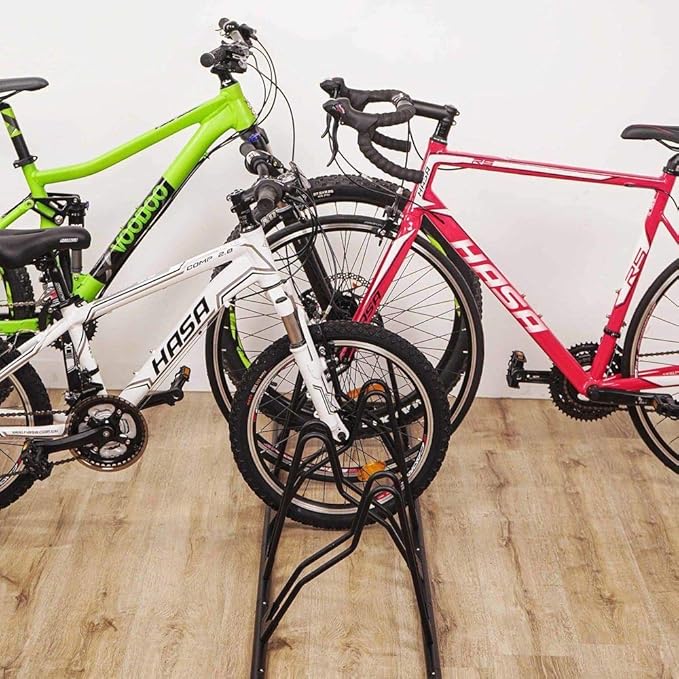CyclingDeal Bicycle Floor Parking Rack Stand - for Mountain MTB Road Bike - Indoor Home Garage Storage - Classic 5 Bikes
