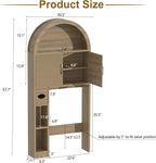 AHB Over The Toilet Storage Cabinet, Freestanding Bathroom Organizer with Adjustable Shelf and Anti-Tip Device, Arched Cabinet with Doors, Space-Saving Toilet Storage for Bathroom, Laundry, Mini Bar