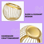 Large Capacity Coffee Pod Holders Basket, Metal Espresso Pod Holder, Coffee Bar Organizer for Counter, Kcup Storage Bar Accessories (Gold)