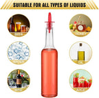 Tioncy 10 Sets 15oz Plastic Liquor Bottles with Pourers Sets 10 Plastic Long Neck Syrup Bottles with Pourer and Caps Reusable Leakproof for Home Party Bar (Multicolor)