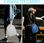 Glamgen Hard Hat Travel Case, Cap Storage for Baseball Caps with Adjustable Shoulder Strap and Carrying Handle, Hat Carrier Organizer Holder Bag up to 6 Hats for Women and Men Travel Home - Grey
