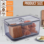Bread Box Bread Boxes for Kitchen Counter Airtight, Time Recording Bread Storage Container with Lid, Bread Keeper for Homemade Bread, Toast, Bagel, Donut and Cookies, LARGE Grey