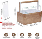 Shower Caddy Portable for College: Devided Bathroom Caddy Shower Basket for Dorm with Handle, Plastic Bathroom Counter Organizer Storage Tote Bin for Dorm,Kitchen,Cabinet, Wood Grain
