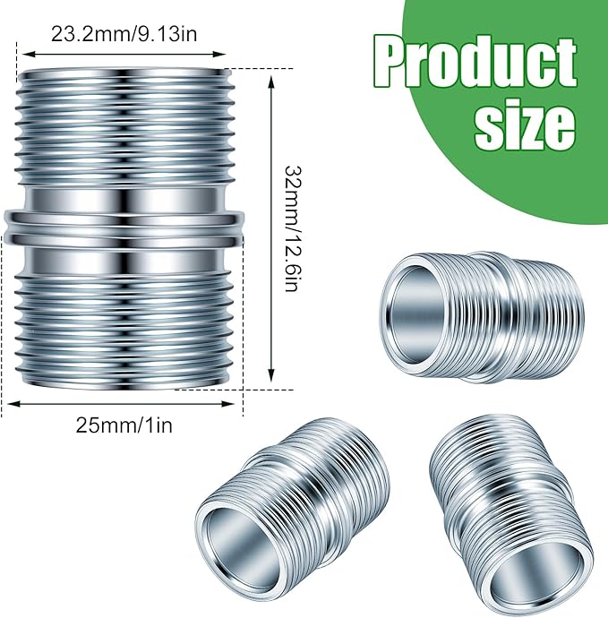 4 Pcs Coarse Thread Connectors 1 Inch/25.4mm Diameter Metal Rack Connector Wire Shelf Connectors Wire Rack Shelve Unit Pole Connector for Metal Poles (ID: 16mm,OD: 23mm)