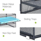 Lavatino 3-Tier Letter Tray Desk Organizer – Grey Mesh Metal Paper File Tray Organizer for Desk, Office Supplies & Home Organization | Fits A4/Letter Paper, Mail, Magazines and Office Accessories