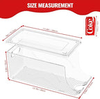 2 Pack Stackable Refrigerator Organizer, Soda Can Dispenser Pop Cans Container Beverage Holder with Lid for Fridge, Freezer, Kitchen, Clear Plastic Storage Bins-Holds 10 Cans Each