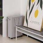 Slim Laundry Hamper with Lid and Wheels, Small Rolling Laundry Basket with Handle for Small Spaces, Tall Dirty Clothes Hampers for Dorm, Bathroom and Bedroom, 55L, Grey