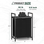 Laundry Sorter with Removable Bag, 16 Gallons Laundry Hamper with Adjustable Feet, Laundry Basket for Laundry Room, Bathroom and Bedroom(Charcoal Black)