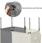 WOWLIVE Double Laundry Baseket with Lid and Removable Laundry Bags,154L Large Laundry Hamper 2 Section Collapsible Dirty Clothes Hamper for Laundry Room,College Dorm,Bathroom,Grey and Beige