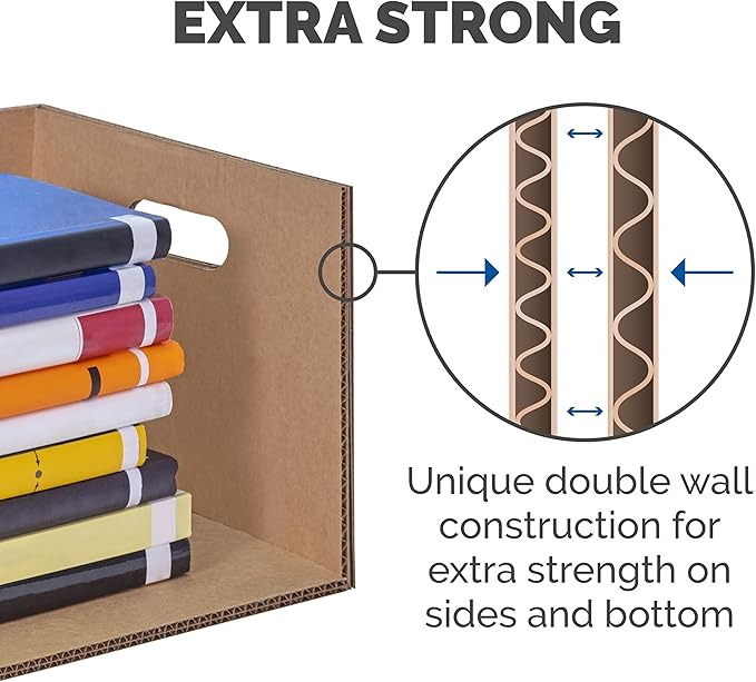 Bankers Box Small Classic Moving Box 10 Pack, Reinforced Handles, Tape-Free Assembly, Corrugate Box with Lid, 15-in x 12-in x 10-in (7714203)