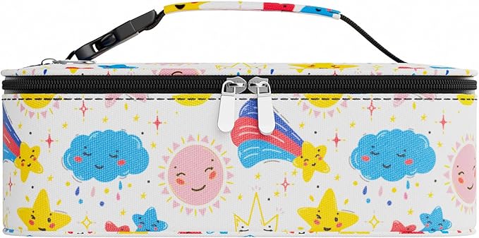 Small Lunch Box Insulated Lunch Bag for Women Men, Bento Kids Lunch Box, Compact Portable Thermal Meal Cooler Bags with Buckle Handle for Work & School, Rainbow 5L