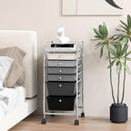 GOFLAME 6-Drawer Rolling Storage Cart, Multifunctional Art Craft Organizer Cart, Mobile Utility Storage Cart with Removable Drawers & Lockable Wheels, Craft Cart for Home Office, School, Gray Gradient