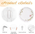 Bilillo 3 Pack Plate Hangers for The Wall, Suitable for 8-10 inch Art Plate, Stainless Steel Invisible Heavy Duty Wire Plate Holder with Wall Hooks, Plate Hangers for Displaying Plates, Silver