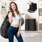 BlissTotes Laundry Basket with Lid, 80L Clothes Laundry Hamper with Handles and Removable Laundry Bag, Breathable Design Hamper with Lid for Bedroom, Bathroom, Dorm, Laundry Room - Dark Grey