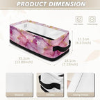 Toilet Paper Baskets Collapsible Storage Bin Rectangular Decorative Basket for Organizing Toilet Paper Basket for Bathroom Living Room Countertop Decor, Pink Marble Star