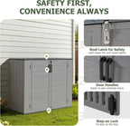Aoxun 41 Cu Ft Outdoor Storage, Waterproof Vertical Resin Shed Outdoor Storage Cabinet for Garbage Bin, Generators & Yard Gear (Grey)