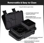 Bento Lunch Box for Kids, 6 Compartments BPA Free, Dishwasher Safe Back to School Snack Bento Lunch Containers Boxes, Ideal Portion Sizes for On-the-Go Meal, Ages 3+, School, Black
