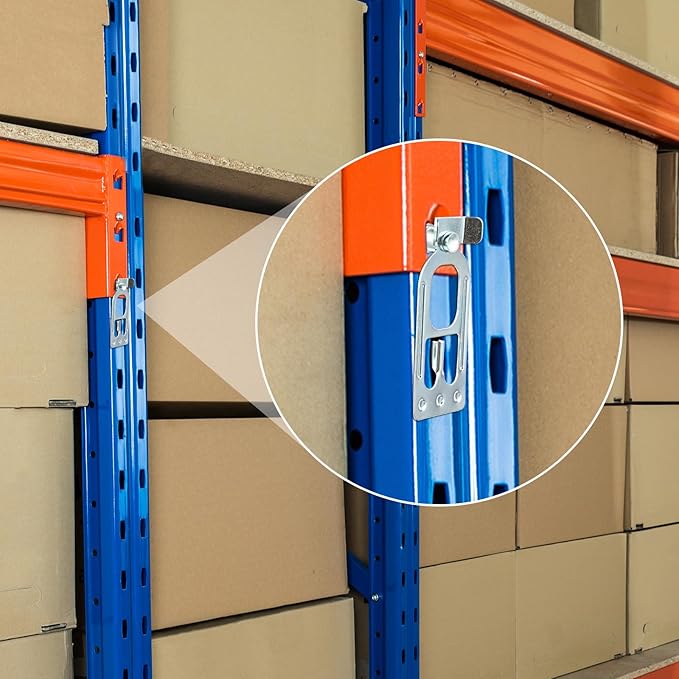 Zonon 200 Pcs Teardrop Pallet Rack Safety Clip Warehouse Storage Pallet Racking Beam Safety Clip Safety Steel Pallet Rack Clip Connector Cross Beam Locker for Shelf Garage