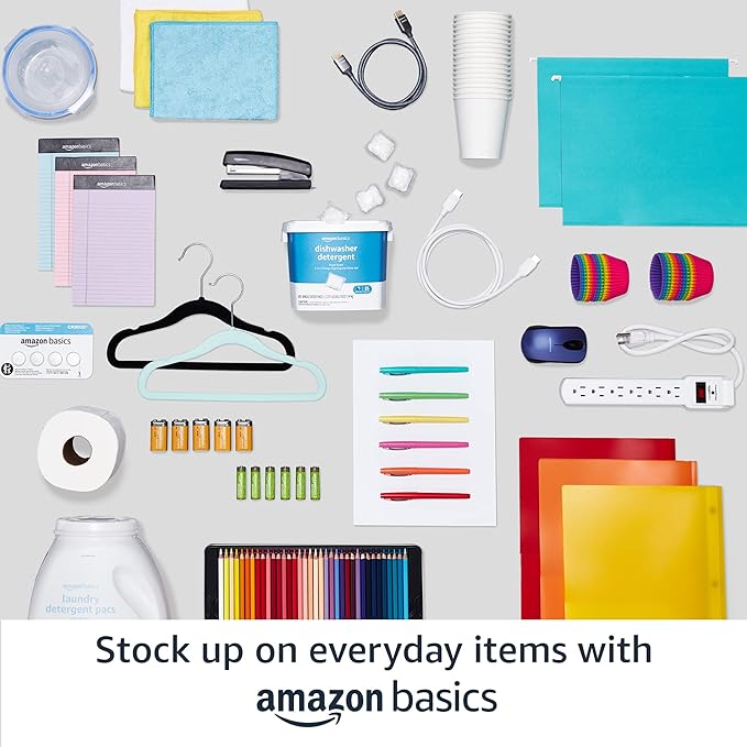 Amazon Basics Kids Velvet, Space Saving, Non-Slip Clothes Hangers for Infant and Toddler, Durable, 11.6 inches (for Baby Clothes), Pack of 200, Beige