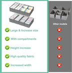 homyfort 8 Pack Dresser Drawer Organizers and Storage Bins for Clothing, Large Drawer Organizer Bins for Baby Clothes, T-Shirts, Bra, Underwear, Socks (Grey)