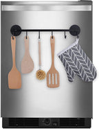 6 Hooks Magnetic Utensil Holder Untensil Rack Tool Hanger Organizer for Refrigerator, Metal Cabinet, Metal Stove, Grill, BBQ