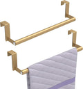 Over The Door Towel Rack, Kitchen Towel Holder Over Cabinet Door Towel Bar Stainless Steel for Cupboard for Kitchen Dish Towel Holder Hanger, 2 Pack (Gold)