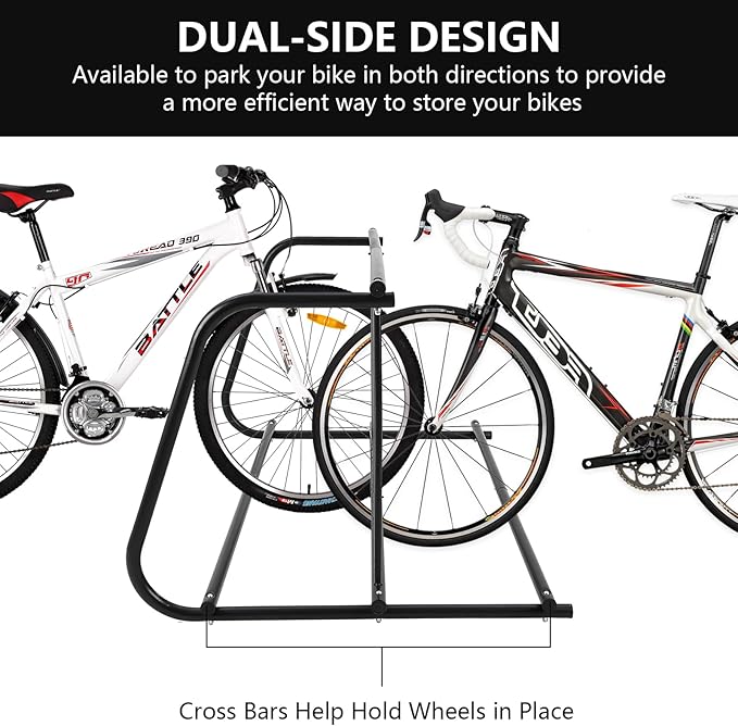 Commercial Bike Rack Garage Floor, Grid Bike Rack in Ground, 10-Bike Capacity Dual Sided Bicycle Storage Stand Floor Parking Stand for Garages, Stores, Schools & Universities Power Coated Steel