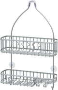Simple Houseware Bathroom Hanging Shower Head Caddy Organizer,Silver (26 x 16 x 5.5 inches)