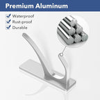 pickpiff Silver Self Adhesive Coat Hooks for Hanging: 13LB Extra Strong Stainless Wall Hook for Towel, Utensil, Backpack, Hat, Sturdy Metal Hanger for Bathroom, Kitchen, Door, 10-Pack