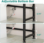 Simple Trending 8 Tier Over The Toilet Storage with Side Rack, Bathroom Organizer Metal Shelves for Towels, Black