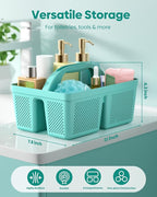 4 Pack Portable Shower Caddy, Integrated Handle, Reinforced Plastic, Organizer Storage Bathroom Supplies and Beauty Products, Cleaning Supplies, Shower Basket for Home, Dorm, Shelf and Cabinet