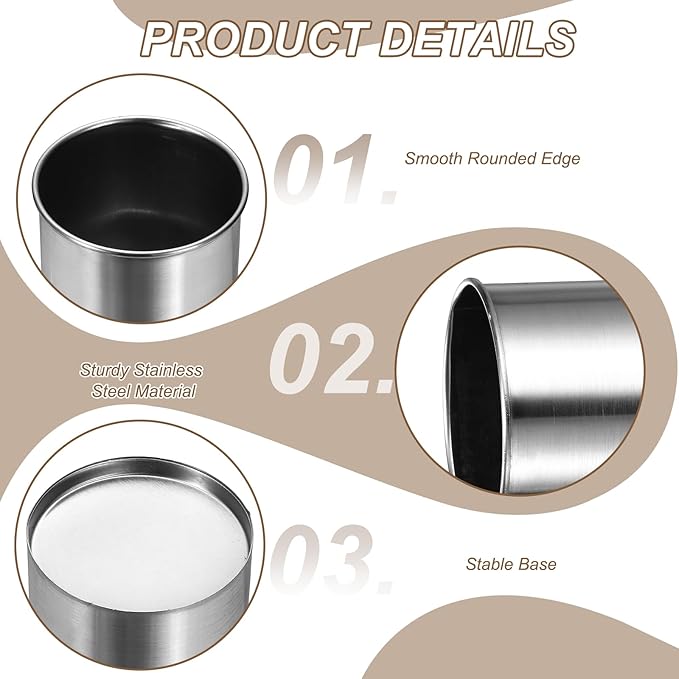 uxcell Kitchen Utensil Holder, 3.1x4.7 Stainless Steel Utensil Cutlery Holder Cooking Flatware Organizer for Kitchen Restaurant Countertop Fork, Straw, Knives, Spoon, Chopstick, Silver