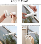Travel Drying Rack for Clothes - Portable Hanging Rack Over The Door with Retractable Rod - Mini Size for Cruise, RV, Dorm, Apartment, Hotel Laundry