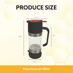 Glass Honey Dispenser, 9 OZ Honey Jar with Handle, No Drip Maple Syrup Dispenser (black)