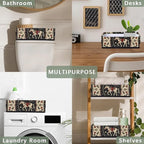 Portable Toilet Paper Storage Basket Foldable Rectangular Bathroom Organizer with Handles, 14.3x7.1x4.4in Lightweight Design for Bathroom, Dorm, Camping & Car (Washable & Collapsible)