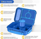 Bento Box Adult Lunch Box Kids,Lunch Containers for Adults/Kids/Toddler,5 Compartments Bento Lunch Box with Sauce Vontainers,Microwave & Dishwasher & Freezer Safe,BPA-Free (Navy)