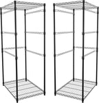SafeRacks 2 Pack 5-Tier Steel Tote Rack - Maximize Space, Declutter, Organization, NSF Certified, Bin Storage for Garage, Pantry, Kitchen, Workspace, 5 Shelves, 31″ x 23″ x 68″, Black