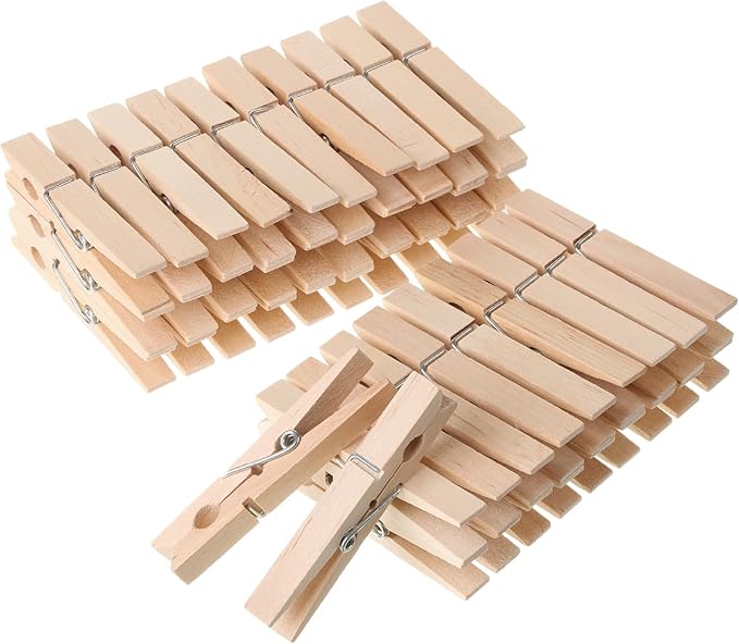 Mr. Pen- Wooden Clothes Pins, 2.9 Inch, 200 Pack, Bulk, Large Natural Wood Clips for Crafts, Classroom Projects, Hanging Photos, Chip Bags, Decoration, Rust Resistant Spring
