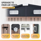 Aoxun 6' x 8' Storage Shed Outdoor Steel Garden Utility Cabinet with Lockable Door Waterproof & Rust-Proof for Yard, Patio, Backyard, Garden (Brown)