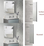 24x24 inch Medicine Cabinet Mirror with Storage, Aluminum Surface Mount or Recessed Medicine Cabinet with Adjustable Shelves for Bathroom Bedroom