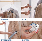 Hanging Vacuum Storage Bags, 6 Pack Large Hanging Vacuum Seal Garment Bags for Clothing, Space Saver for Clothes, Suits, Dresses, Jackets, Clothing Storage for Moving Supplies(53.1x27.6 in)