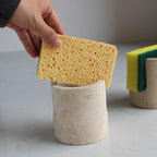 Natural Marble Travertine Sponge Holder for Kitchen Counter, Drying Rack, Sponge Caddy for Sink Organizer - Beige Travertine