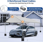 10x20 ft Heavy Duty Car Canopy Galvanized Frame Carport Outdoor Party Tent Boat Shelter with Reinforced Structure, No Sidewall - Light Grey