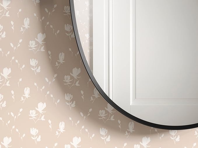 Kohler 35571-BGL Verdera® Bathroom Medicine Cabinet with Mirror, Oval Design, Mirrored Interior, Adjustable Glass Shelves, Rustproof Aluminum, 24 in. W x 34 in. H, Moderne Brush Gold