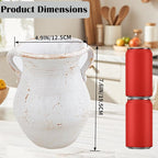 Rustic Kitchen Utensil Holder for Countertop, 7.6x4.9In Large Ceramic Cooking Utensil Crocks for Countertop, with non-slip pads, Morden Farmhouse Vintage Kitchen Counter Decor